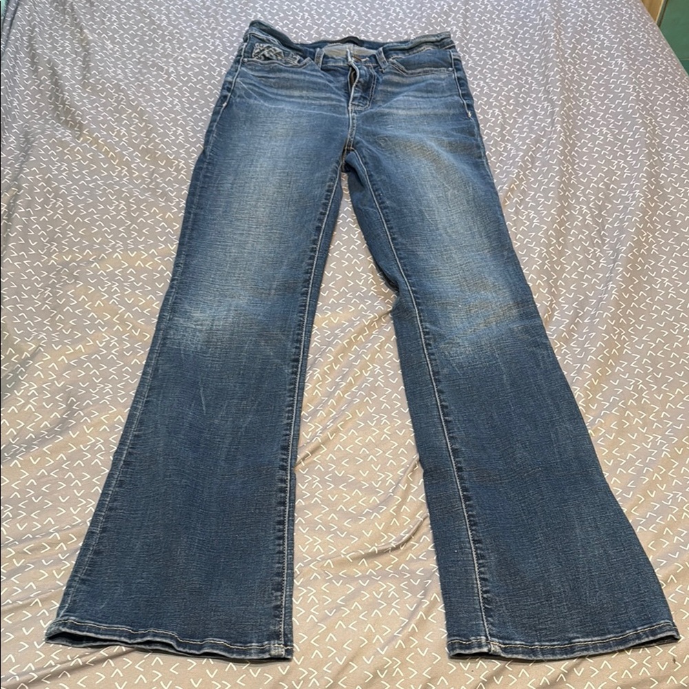 Buckle Blue Flare Wide Leg Jeans